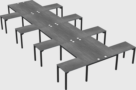 Shared l-shaped desk