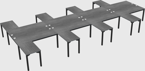 Shared l-shaped desk