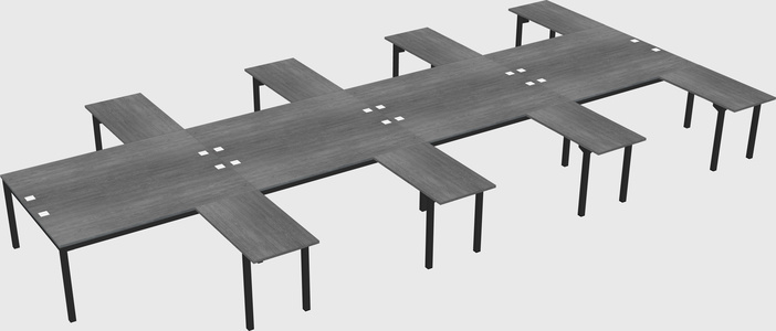 Shared l-shaped desk