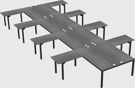 Shared l-shaped desk