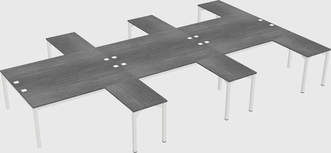 Shared l-shaped desk