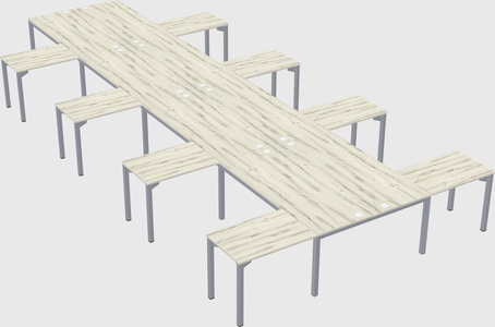 Shared l-shaped desk
