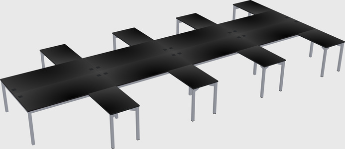 Shared l-shaped desk