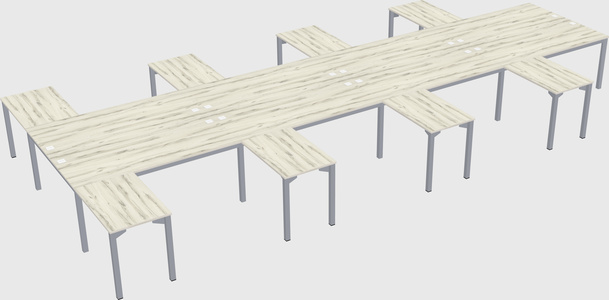 Shared l-shaped desk