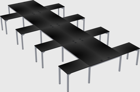Shared l-shaped desk