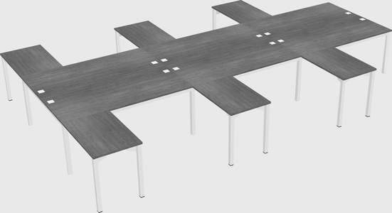 Shared l-shaped desk