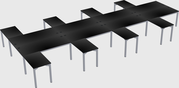 Shared l-shaped desk
