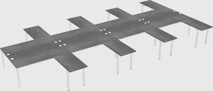 Shared l-shaped desk