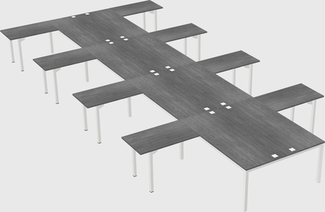 Shared l-shaped desk