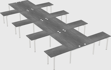 Shared l-shaped desk