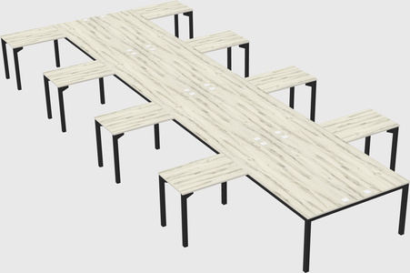 Shared l-shaped desk