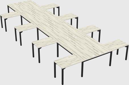 Shared l-shaped desk