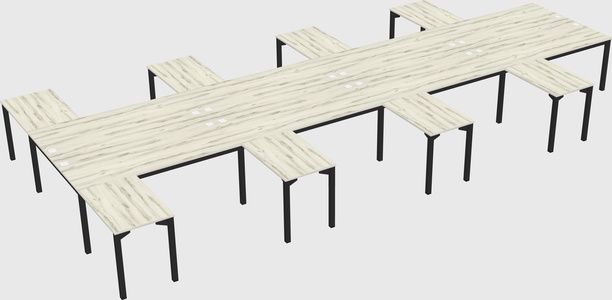 Shared l-shaped desk
