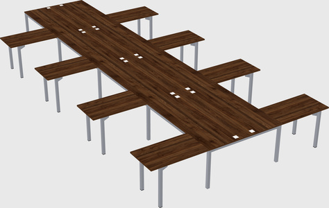 Shared l-shaped desk