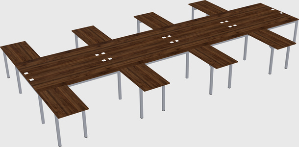 Shared l-shaped desk