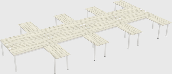 Shared l-shaped desk