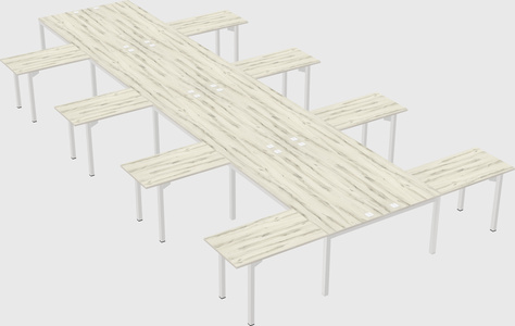 Shared l-shaped desk