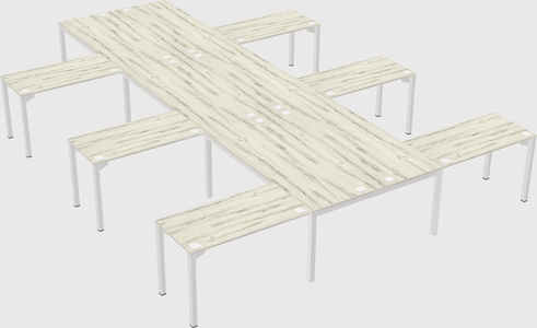 Shared l-shaped desk