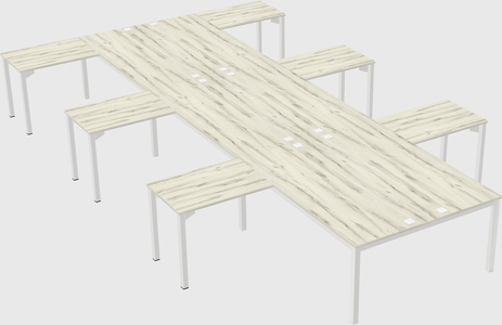 Shared l-shaped desk