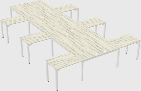 Shared l-shaped desk