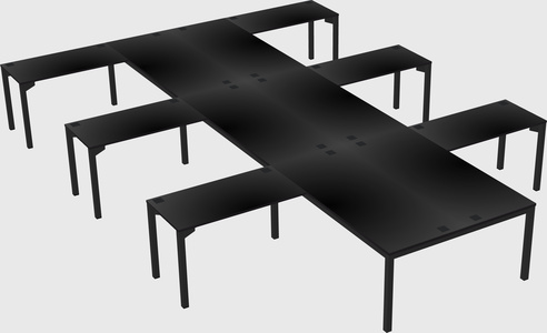 Shared l-shaped desk
