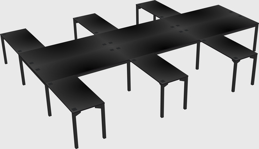 Shared l-shaped desk
