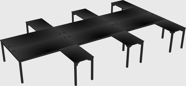 Shared l-shaped desk