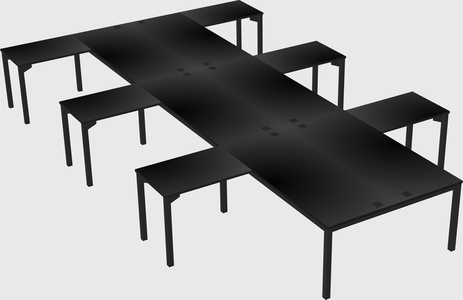 Shared l-shaped desk