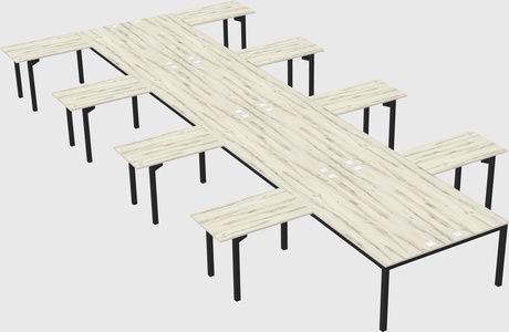 Shared l-shaped desk