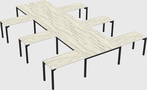 Shared l-shaped desk