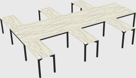 Shared l-shaped desk