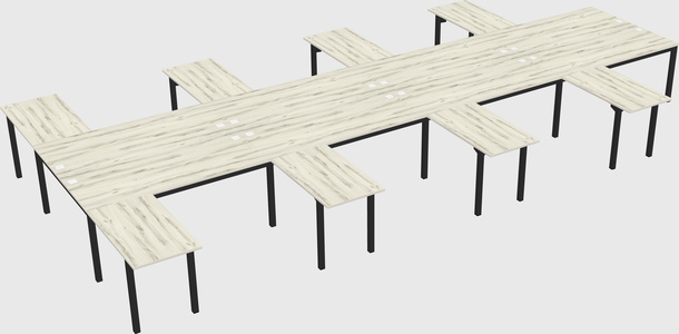 Shared l-shaped desk