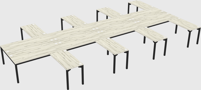 Shared l-shaped desk