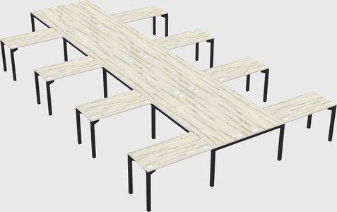 Shared l-shaped desk