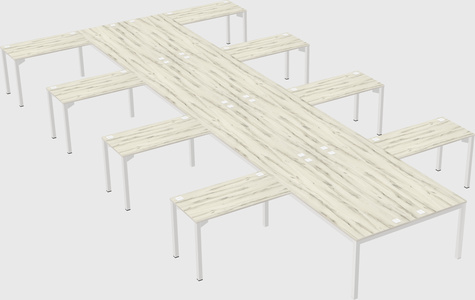 Shared l-shaped desk