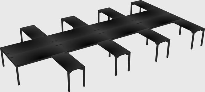Shared l-shaped desk