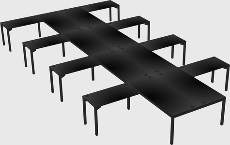 Shared l-shaped desk