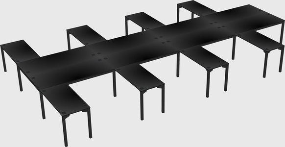 Shared l-shaped desk
