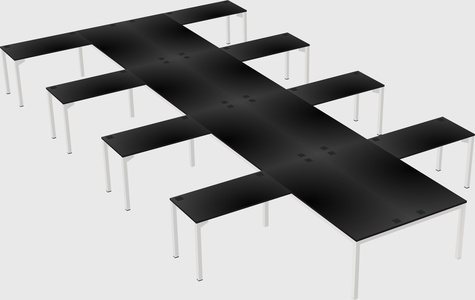 Shared l-shaped desk