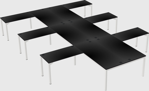 Shared l-shaped desk