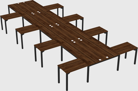 Shared l-shaped desk
