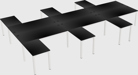 Shared l-shaped desk