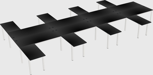 Shared l-shaped desk