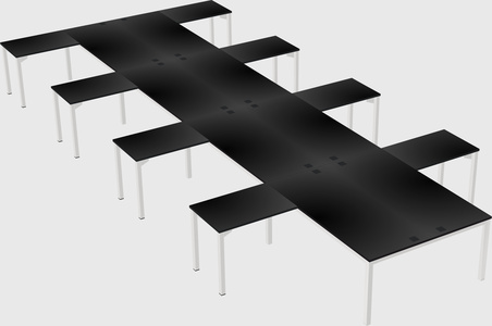 Shared l-shaped desk