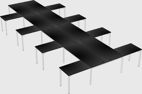 Shared l-shaped desk