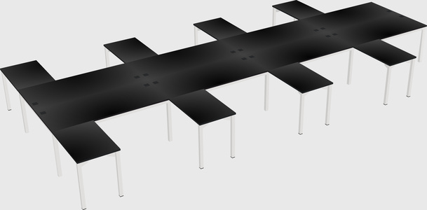 Shared l-shaped desk
