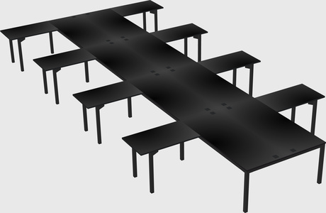 Shared l-shaped desk