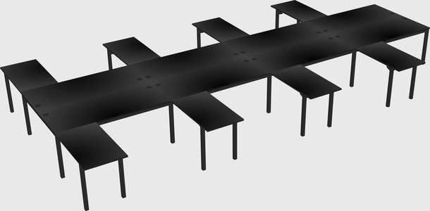 Shared l-shaped desk