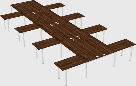 Shared l-shaped desk