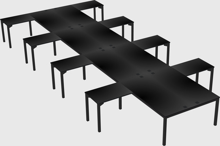 Shared l-shaped desk